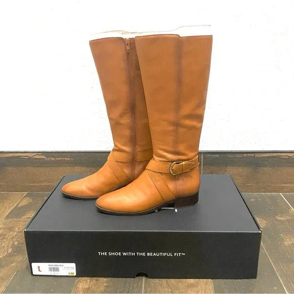 Naturalizer Leather Raisa, Cider Spice Knee-High Wide Calf Boots ~ Size 8 - Picture 6 of 10